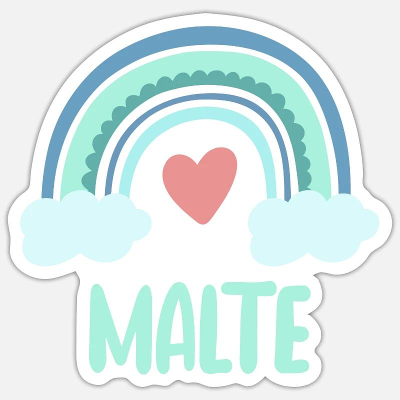 Malte Name Rainbow Baby - Sticker size S (10 x 10 cm) - white matte
