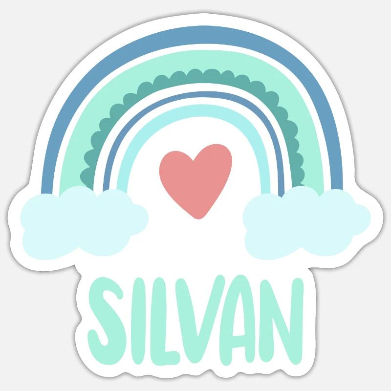 Silvan Nom Rainbow Baby Sticker taille S (10 x 10 cm)