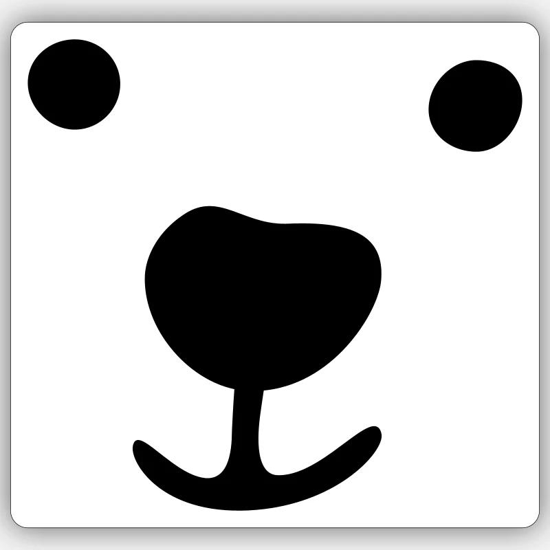 Eisbär Gesicht Weihnachten Geschenkidee Kind Comic - Sticker Größe S (10 x 10 cm) - Mattweiß