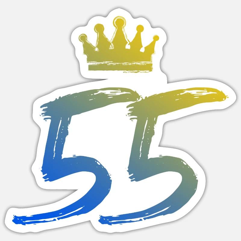 55 Couronne numérique - Sticker taille S (10 x 10 cm) - blanc mat
