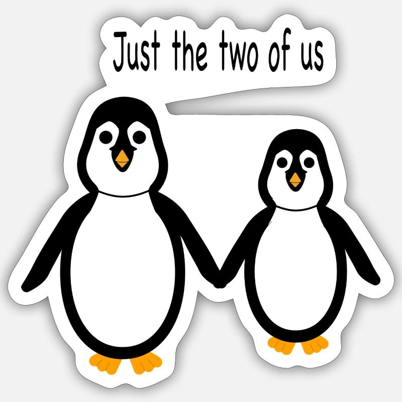 Pingouin - Deux d’entre nous - Sticker taille S (10 x 10 cm) - blanc mat