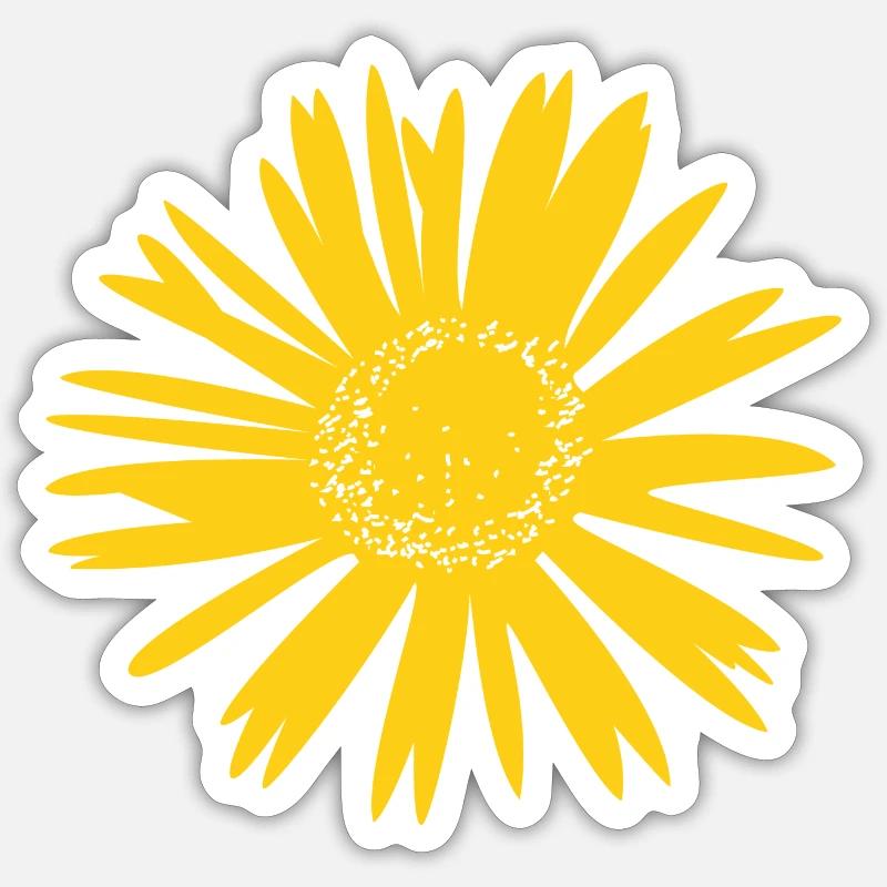 Dottergelb - Sticker Größe S (10 x 10 cm) - Mattweiß