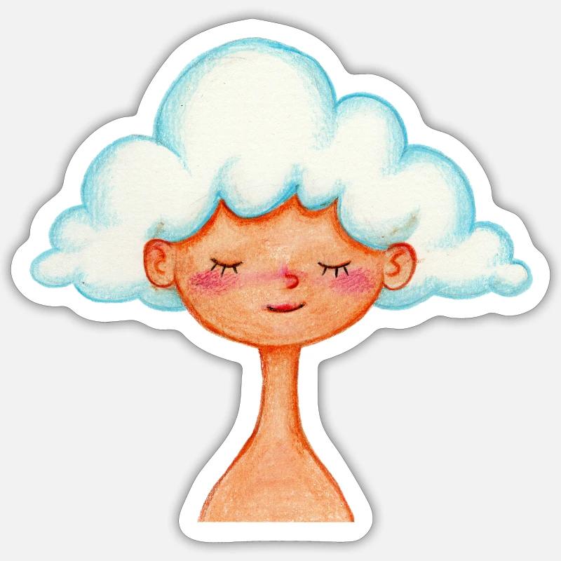 Head in the clouds - Sticker size S (10 x 10 cm) - white matte