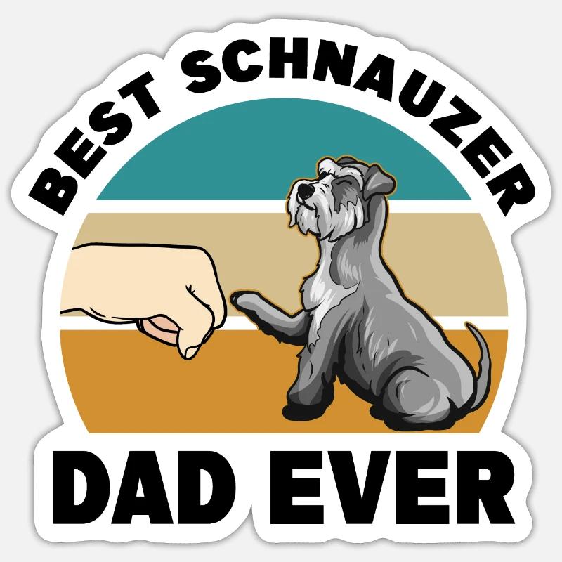 Schnauzer - Sticker taille S (10 x 10 cm) - blanc mat