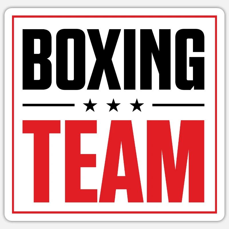 Équipe de boxe - Sticker taille S (10 x 10 cm) - blanc mat