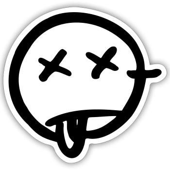 Dead - Sticker taille S (10 x 10 cm) - blanc mat - Devant