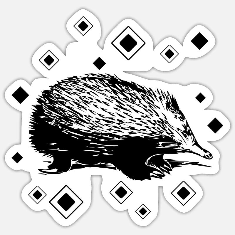 Igel - Sticker Größe S (10 x 10 cm) - Mattweiß