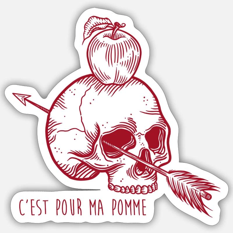 Skull Apple red Sticker taille S (10 x 10 cm)