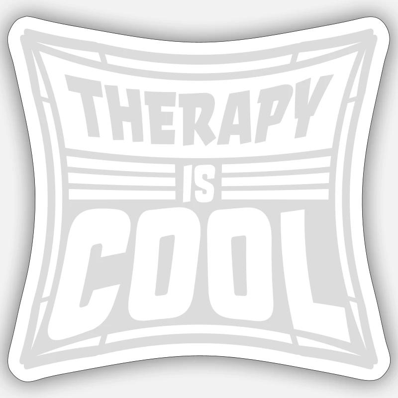 therapy is cool Quote - Sticker size S (10 x 10 cm) - white matte