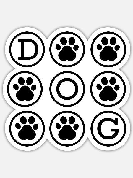 Hund Dog - Sticker Größe S (10 x 10 cm) - Mattweiß