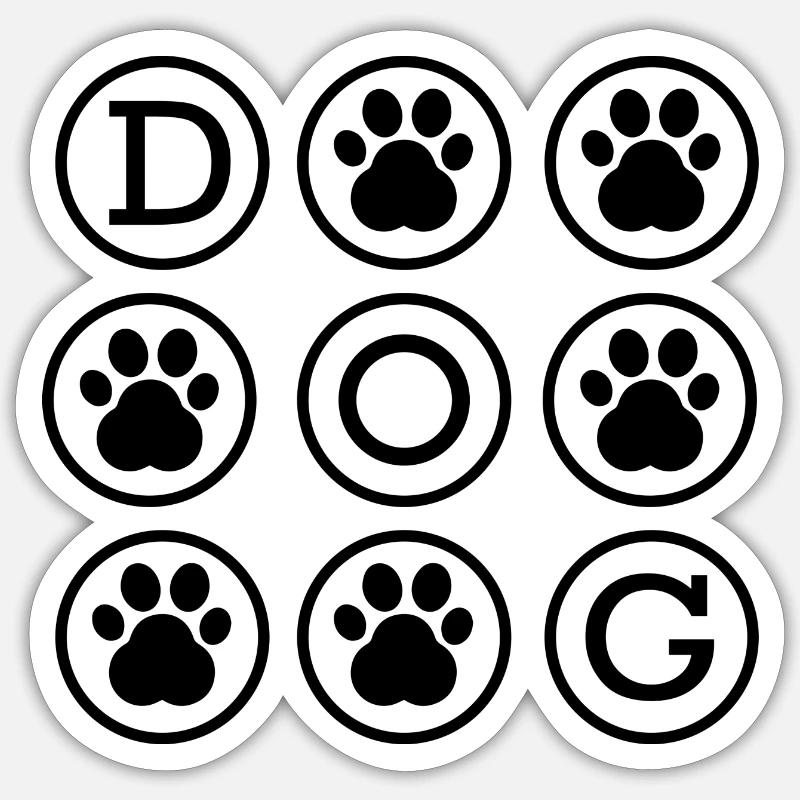 Hund Chien - Sticker taille S (10 x 10 cm) - blanc mat