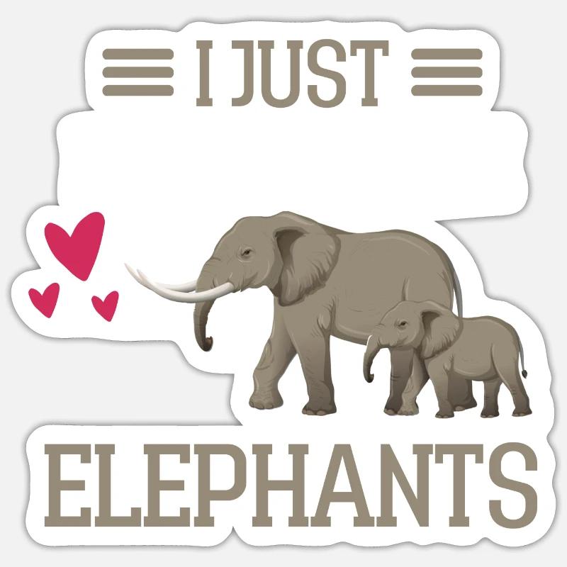 Ich mag einfach Elefant Lustiges Geschenk Elefant - Sticker Größe S (10 x 10 cm) - Mattweiß