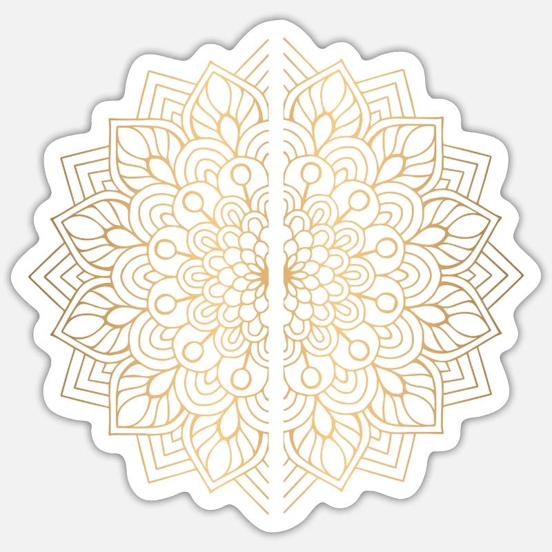 Golden Manalda / Yoga oder Gym - Sticker Größe S (10 x 10 cm) - Mattweiß