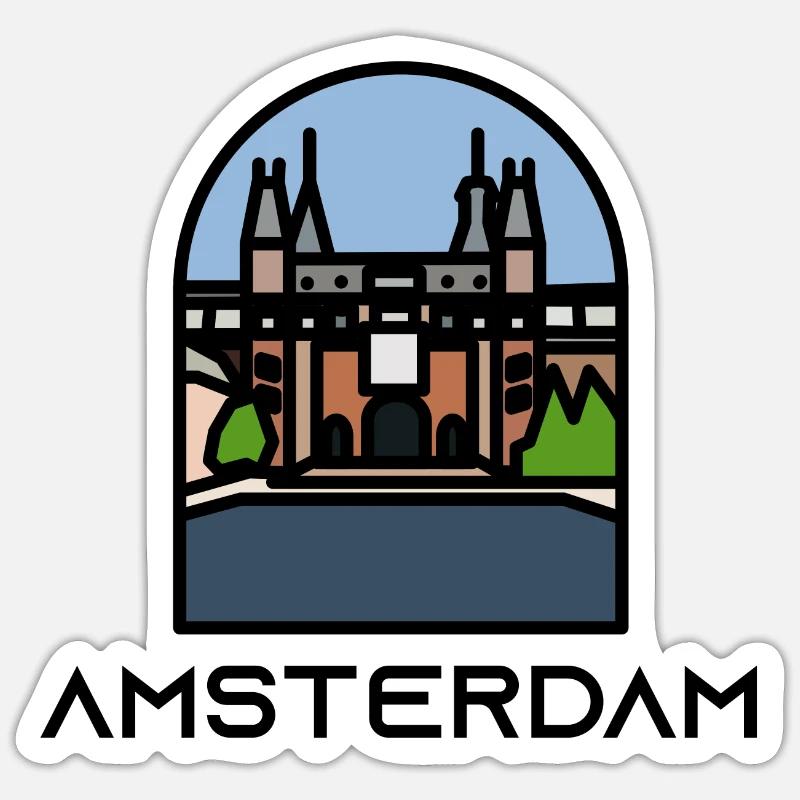 Amsterdam - Sticker taille S (10 x 10 cm) - blanc mat
