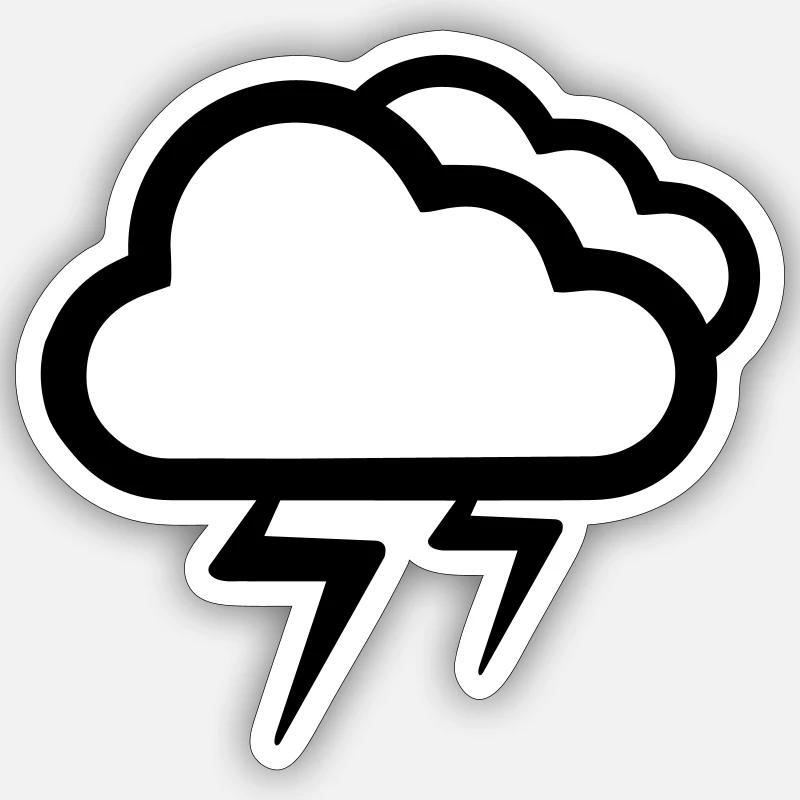 Thunderstorm Clouds Severe Weather Icon Symbol Sign Sticker size S (10 x 10 cm)