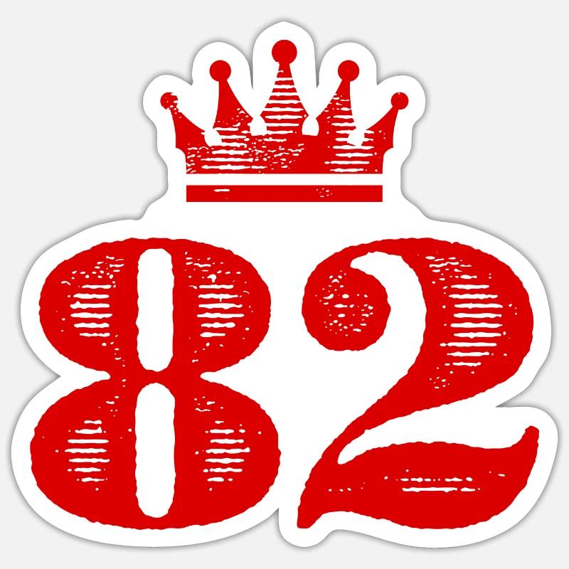 82 Couronne numérique - Sticker taille S (10 x 10 cm) - blanc mat