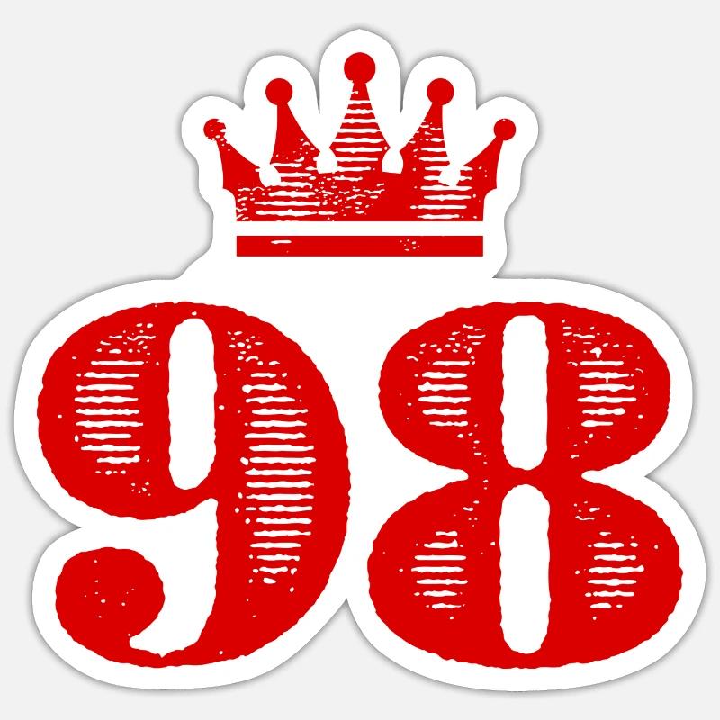 98 Couronne numérique - Sticker taille S (10 x 10 cm) - blanc mat