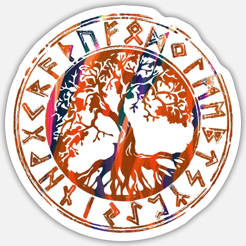 Baum des Lebens ,Lebensbaum,Graffiti,keltisch - Sticker Größe S (10 x 10 cm) - Mattweiß