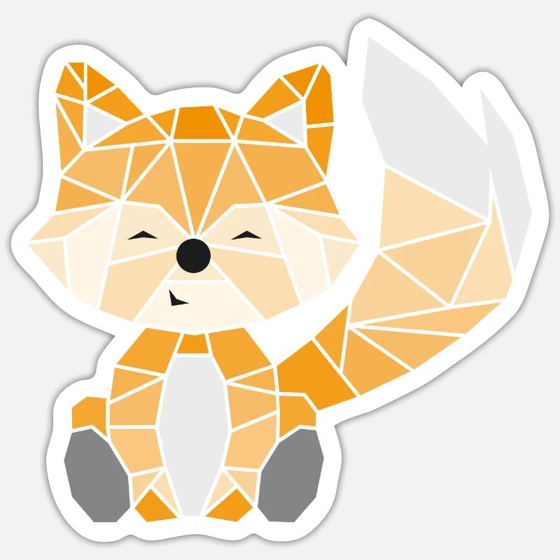 Fox geometrically colored Sticker size S (10 x 10 cm)