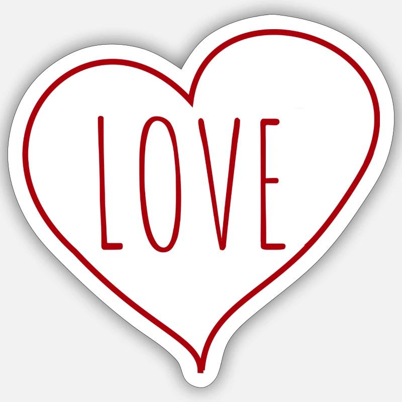 Love heart - Sticker taille S (10 x 10 cm) - blanc mat