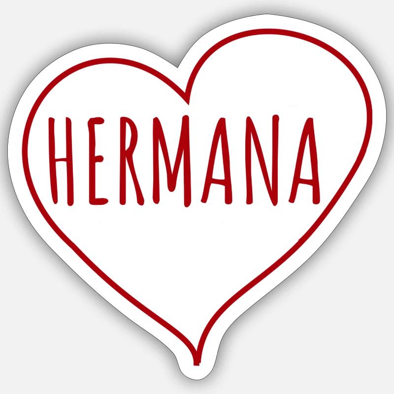 Hermana heart - Sticker taille S (10 x 10 cm) - blanc mat