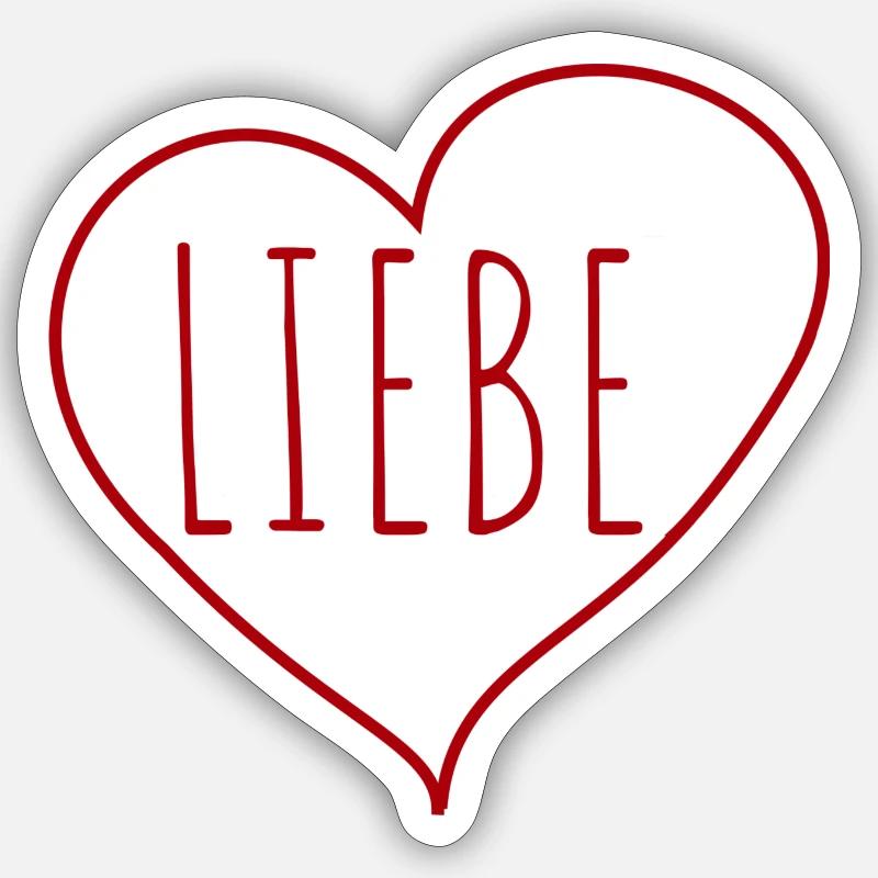 Liebe Herz - Sticker size S (10 x 10 cm) - white matte