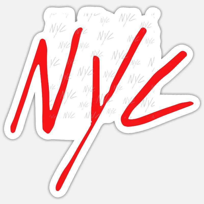 nyc - Sticker taille S (10 x 10 cm) - blanc mat