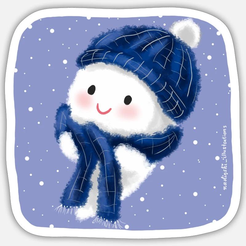 de la neige - Sticker taille S (10 x 10 cm) - blanc mat