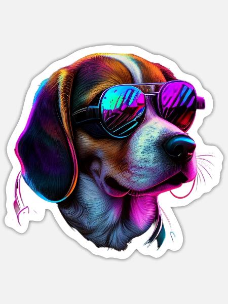 Beagle Dogs Beagles - Sticker size S (10 x 10 cm) - white matte