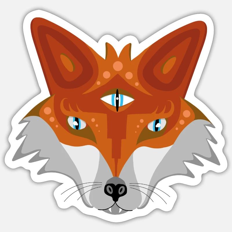open minded fox - Sticker Größe S (10 x 10 cm) - Mattweiß