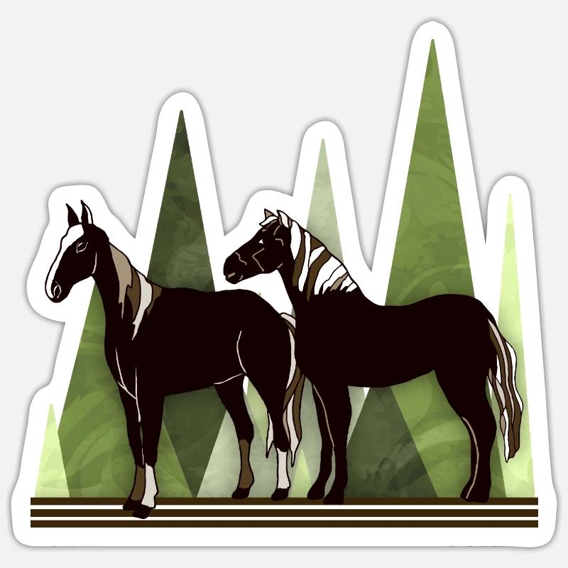 Horses - Sticker size S (10 x 10 cm) - white matte