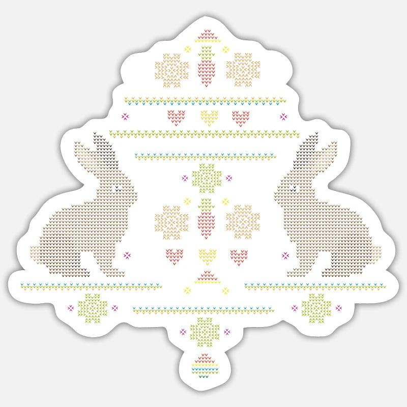 Easter motifs in knitting pattern style for Easter Sticker size S (10 x 10 cm)