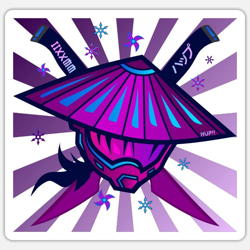 Samouraï Monster Sword Violet Sticker taille S (10 x 10 cm)