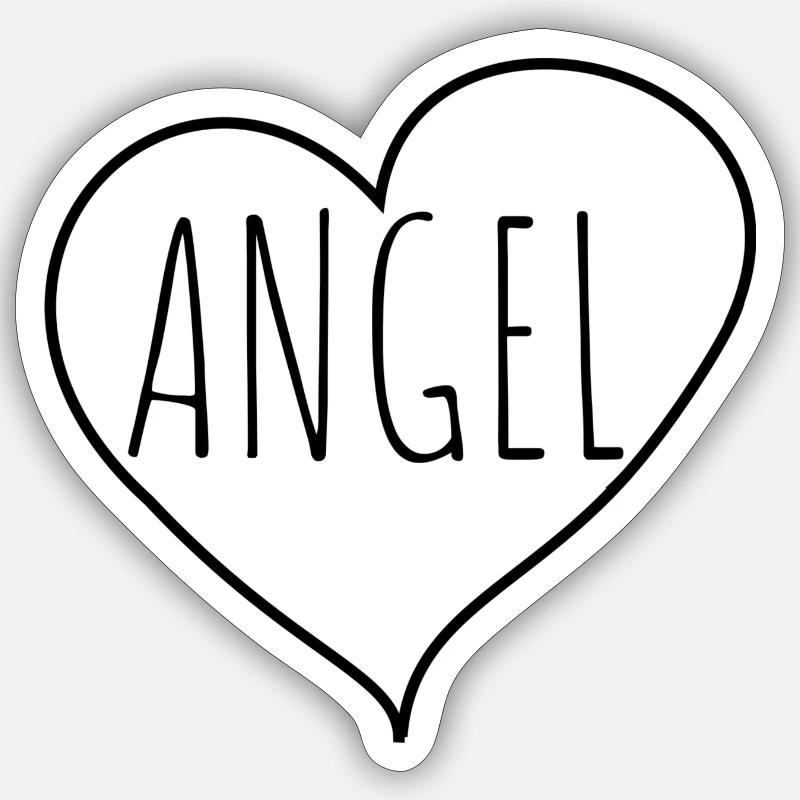 Engelsherz - Sticker Größe S (10 x 10 cm) - Mattweiß