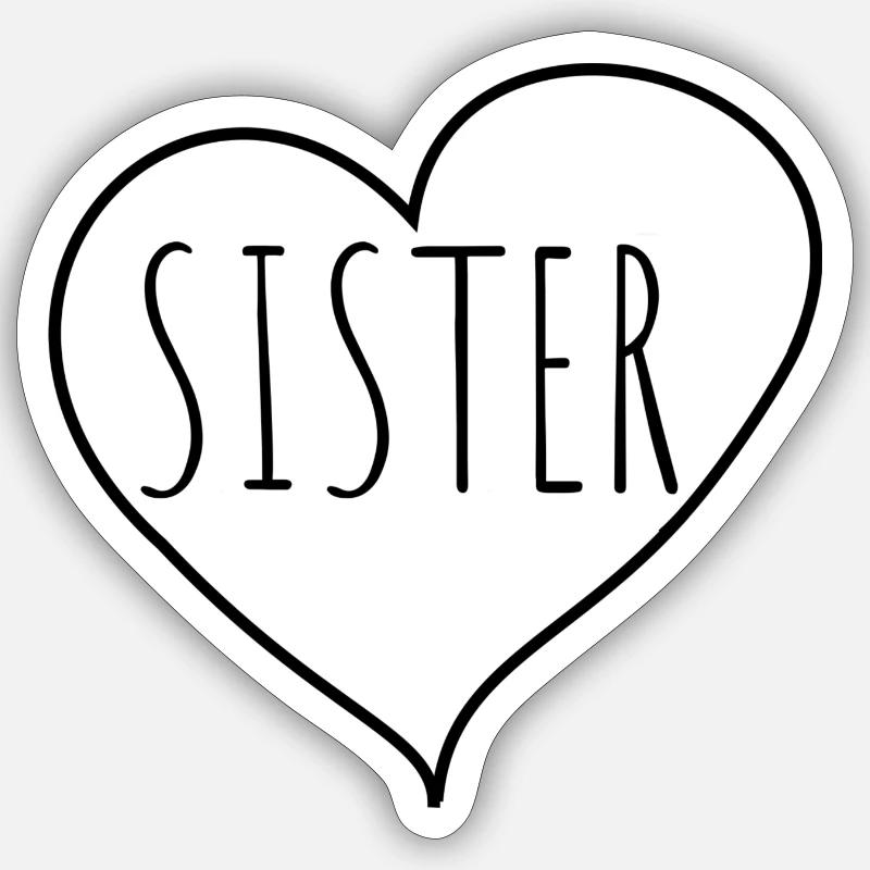 Schwester Herz Sticker Größe S (10 x 10 cm)