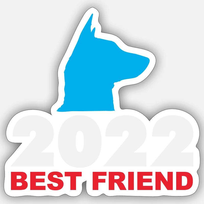 Das beste Freund Maskottchen 2022 - Sticker Größe S (10 x 10 cm) - Mattweiß