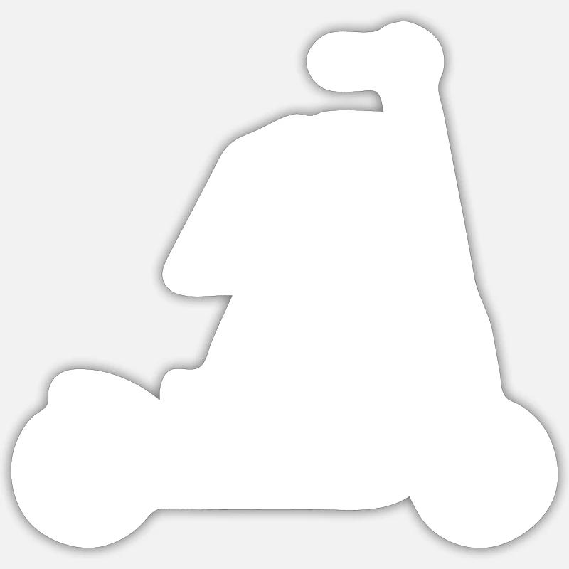 E-Scooter E-Roller Scooter - Sticker Größe S (10 x 10 cm) - Mattweiß