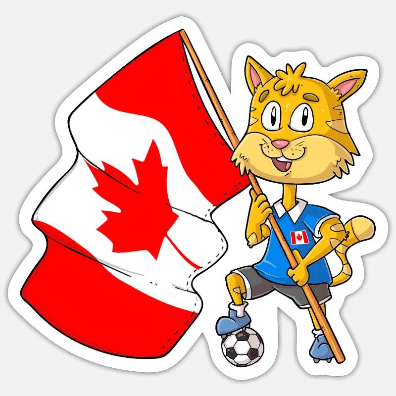 Fan Cat Canada - Sticker taille S (10 x 10 cm) - blanc mat