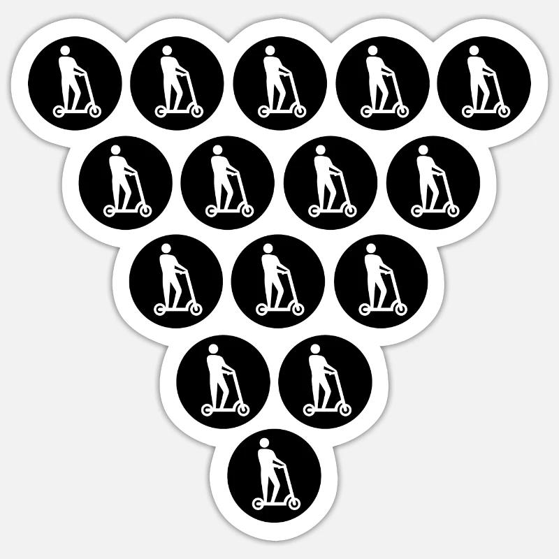 E-Scooter E-Roller Scooter - Sticker Größe S (10 x 10 cm) - Mattweiß