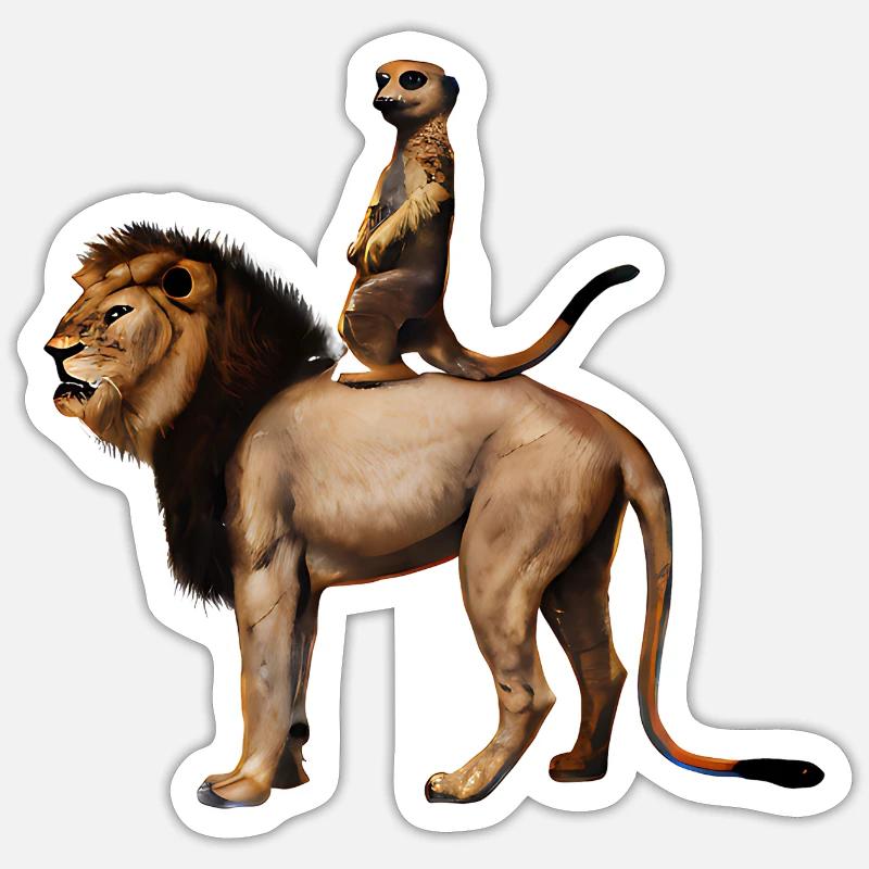 Suricate royal - Sticker taille S (10 x 10 cm) - blanc mat