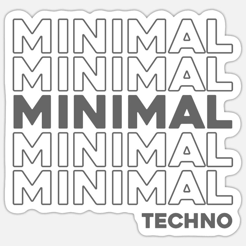 Techno minimale profonde Sticker taille S (10 x 10 cm)