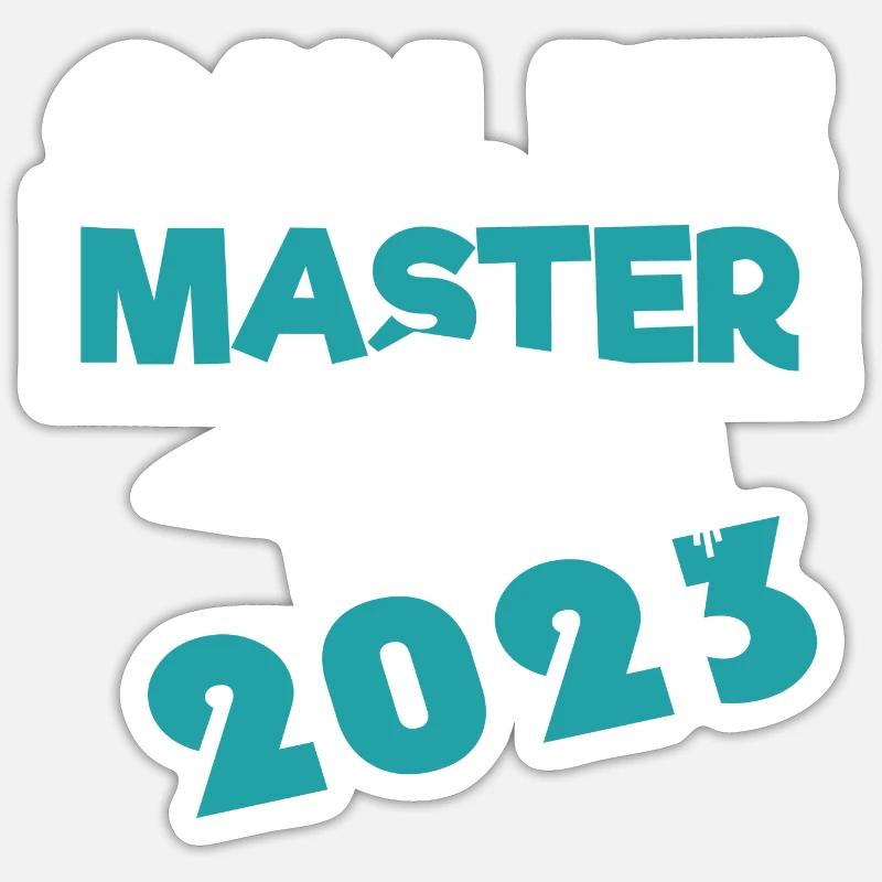 Master 2023 Graduation Graduation Uni - Sticker taille S (10 x 10 cm) - blanc mat