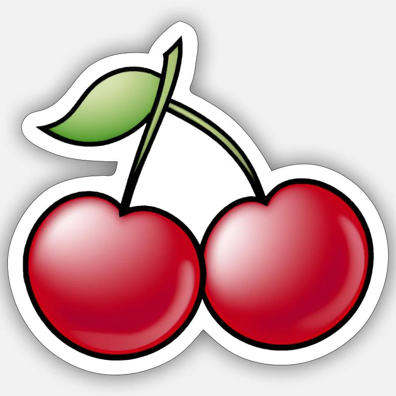 Cerises - Sticker taille S (10 x 10 cm) - blanc mat