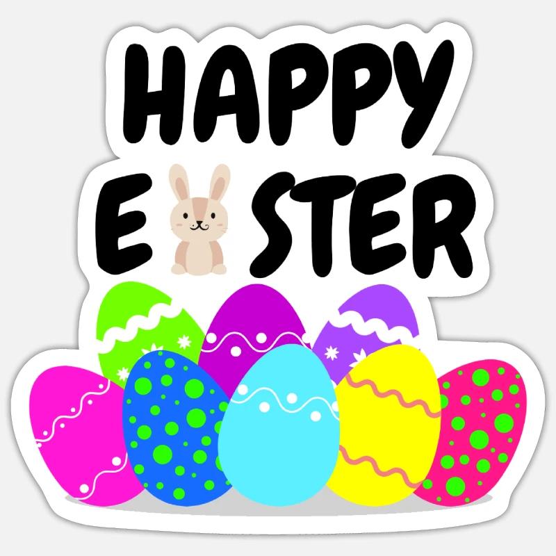 Happy Easter - Sticker size S (10 x 10 cm) - white matte