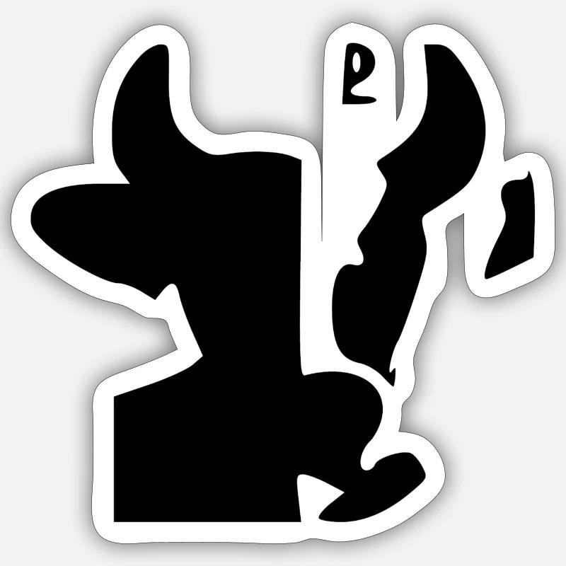 Silhouette de vache - Sticker taille S (10 x 10 cm) - blanc mat