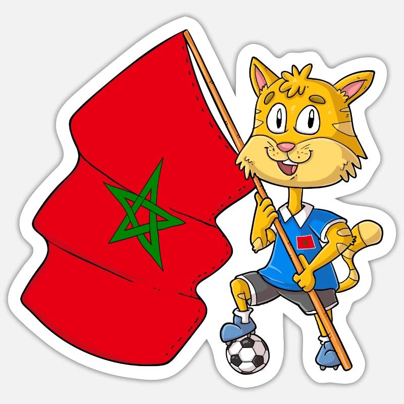 Morocco Fan Cat Sticker size S (10 x 10 cm)