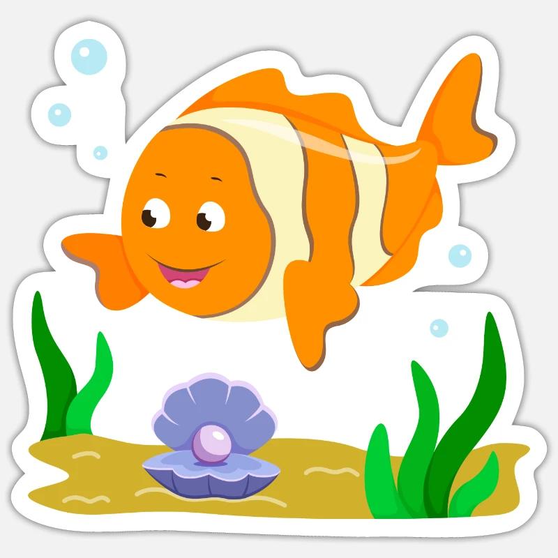 Fisch Clownfisch Sticker Größe S (10 x 10 cm)