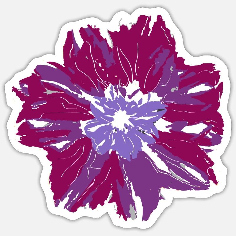 MagentaFlower - Sticker size S (10 x 10 cm) - white matte