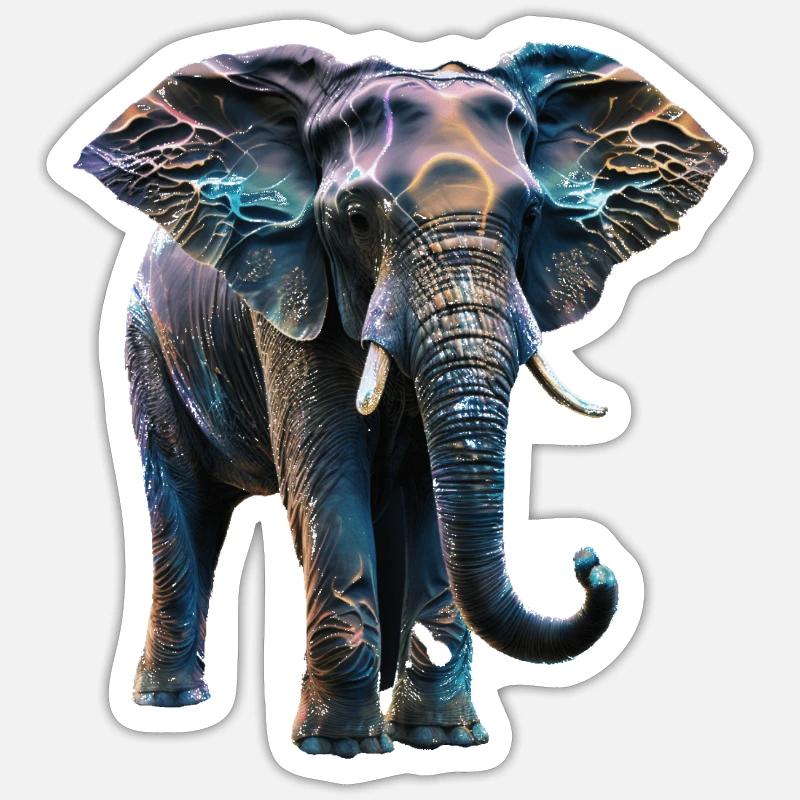 Éléphant irisant II Sticker taille S (10 x 10 cm)