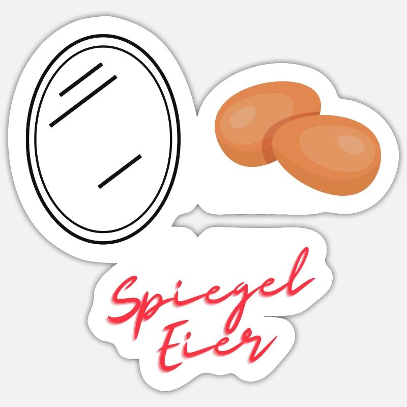 Spiegel Eier - Sticker Größe S (10 x 10 cm) - Mattweiß